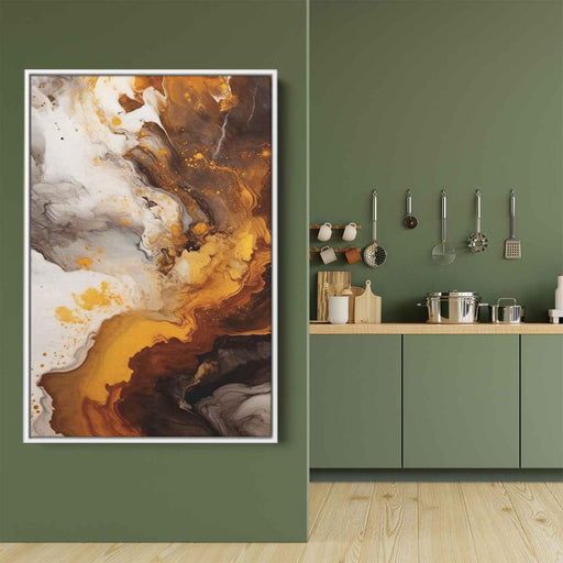 Chocolate and Amber Abstract Swirls Print - Canvas Art Print by Kanvah