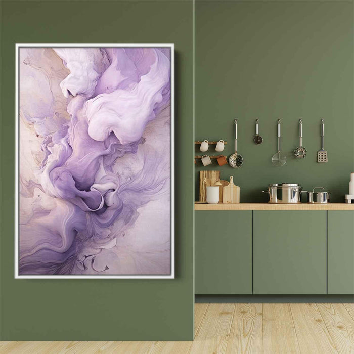 Lavender and Ivory Abstract Swirls Print - Canvas Art Print by Kanvah