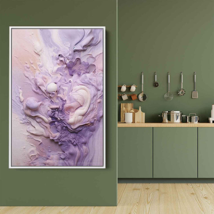 Lavender and Ivory Abstract Swirls Print - Canvas Art Print by Kanvah