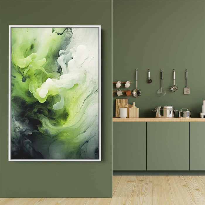 Lime and Sapphire Abstract Swirls Print - Canvas Art Print by Kanvah