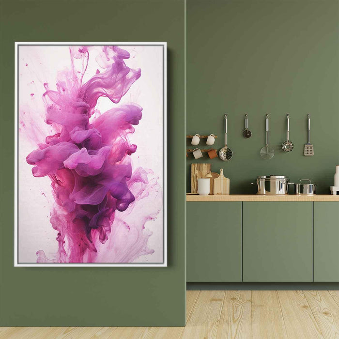 Magenta and Diamond Abstract Swirls Print - Canvas Art Print by Kanvah