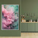 Pink and Emerald Abstract Swirls Print - Canvas Art Print by Kanvah