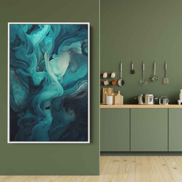 Teal and Mahogany Abstract Swirls Print - Canvas Art Print by Kanvah