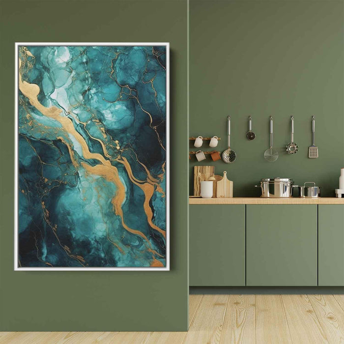 Teal and Mahogany Abstract Swirls Print - Canvas Art Print by Kanvah