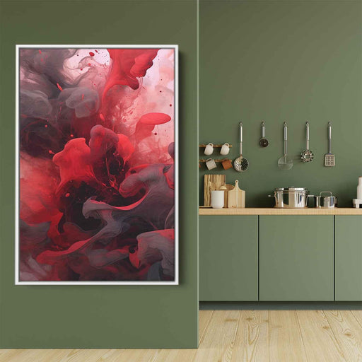 Vermilion and Quartz Abstract Swirls Print - Canvas Art Print by Kanvah