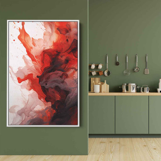 Vermilion and Quartz Abstract Swirls Print - Canvas Art Print by Kanvah