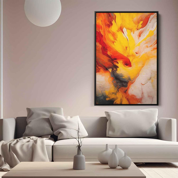 Cardinal and Amber Abstract Swirls Print - Canvas Art Print by Kanvah