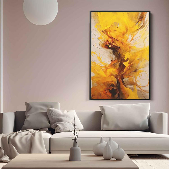 Cardinal and Amber Abstract Swirls Print - Canvas Art Print by Kanvah