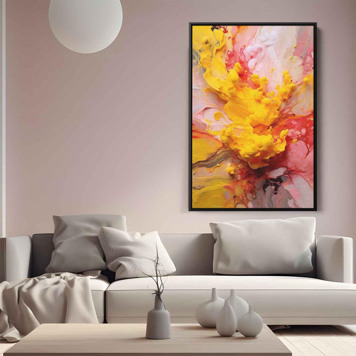 Cherry and Lemon Abstract Swirls Print - Canvas Art Print by Kanvah