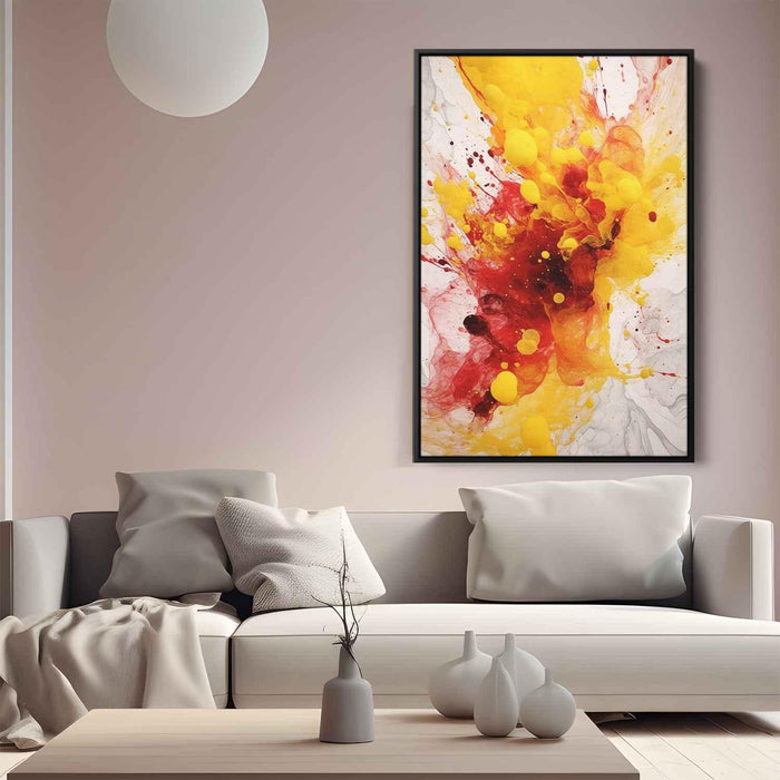 Cherry and Lemon Abstract Swirls Print - Canvas Art Print by Kanvah