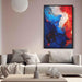 Crimson and Azure Abstract Swirls Print - Canvas Art Print by Kanvah