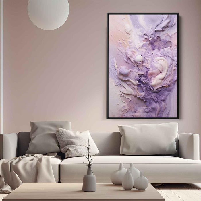 Lavender and Ivory Abstract Swirls Print - Canvas Art Print by Kanvah