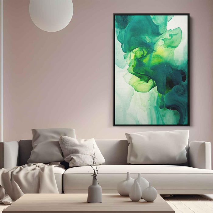 Lime and Sapphire Abstract Swirls Print - Canvas Art Print by Kanvah