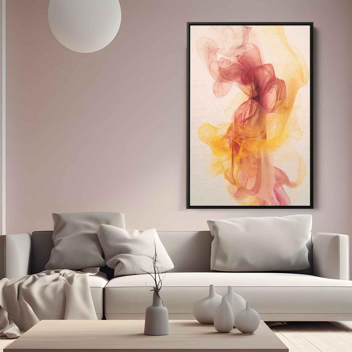 Ruby and Straw Abstract Swirls Print - Canvas Art Print by Kanvah