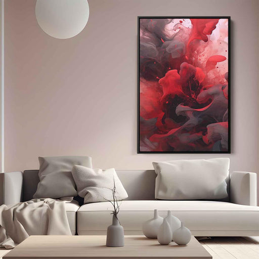 Vermilion and Quartz Abstract Swirls Print - Canvas Art Print by Kanvah