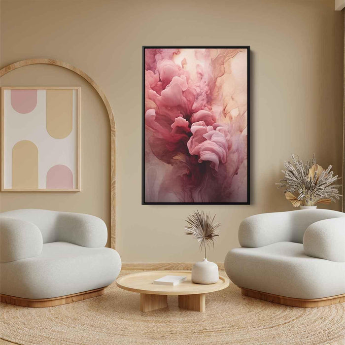 Beige and Ruby Abstract Swirls Print - Canvas Art Print by Kanvah