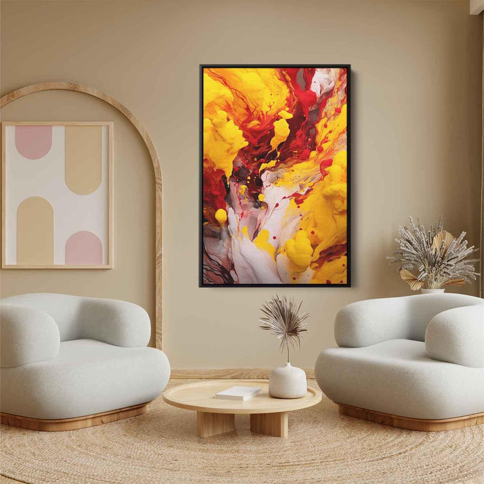 Berry and Canary Abstract Swirls Print - Canvas Art Print by Kanvah