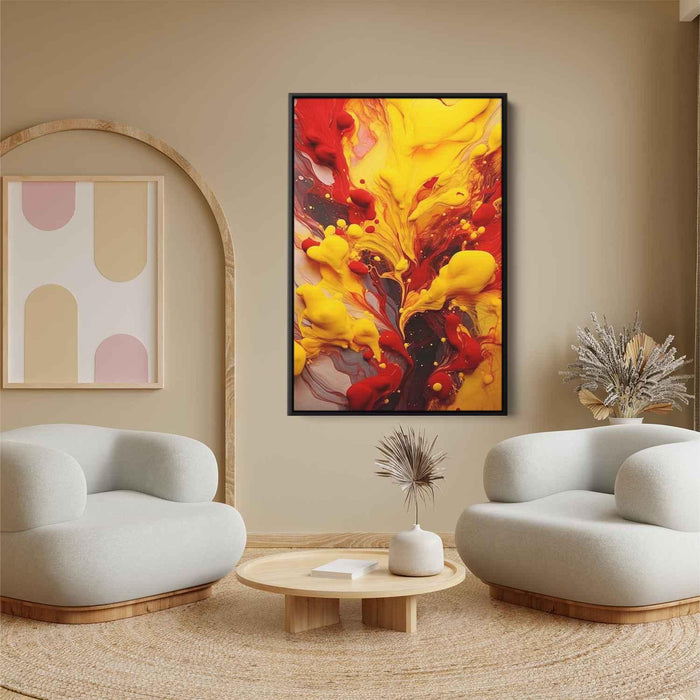 Berry and Canary Abstract Swirls Print - Canvas Art Print by Kanvah