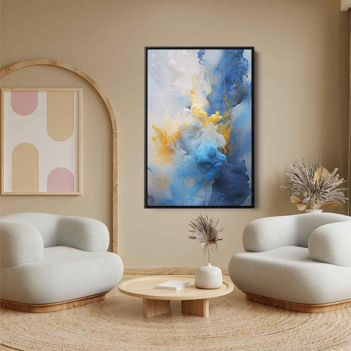 Cerulean and Topaz Abstract Swirls Print - Canvas Art Print by Kanvah