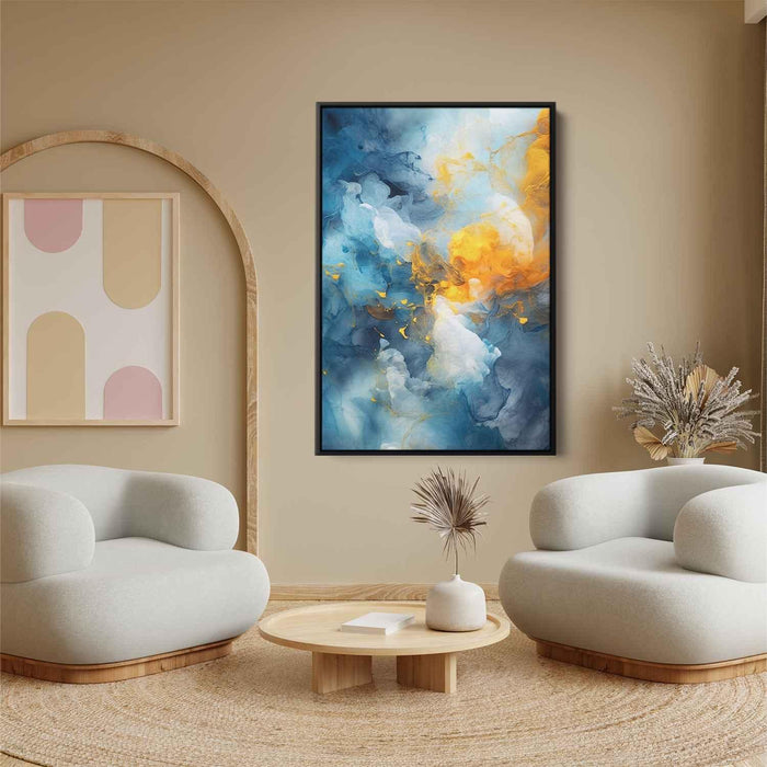 Cerulean and Topaz Abstract Swirls Print - Canvas Art Print by Kanvah