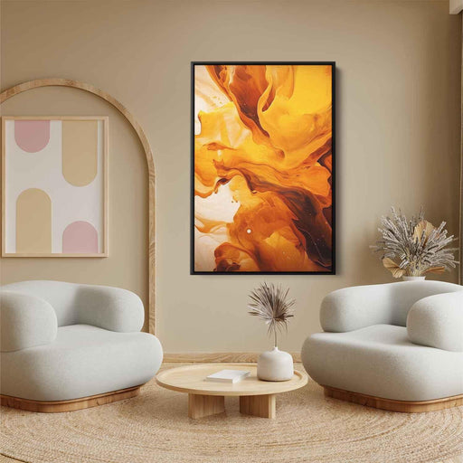 Chocolate and Amber Abstract Swirls Print - Canvas Art Print by Kanvah