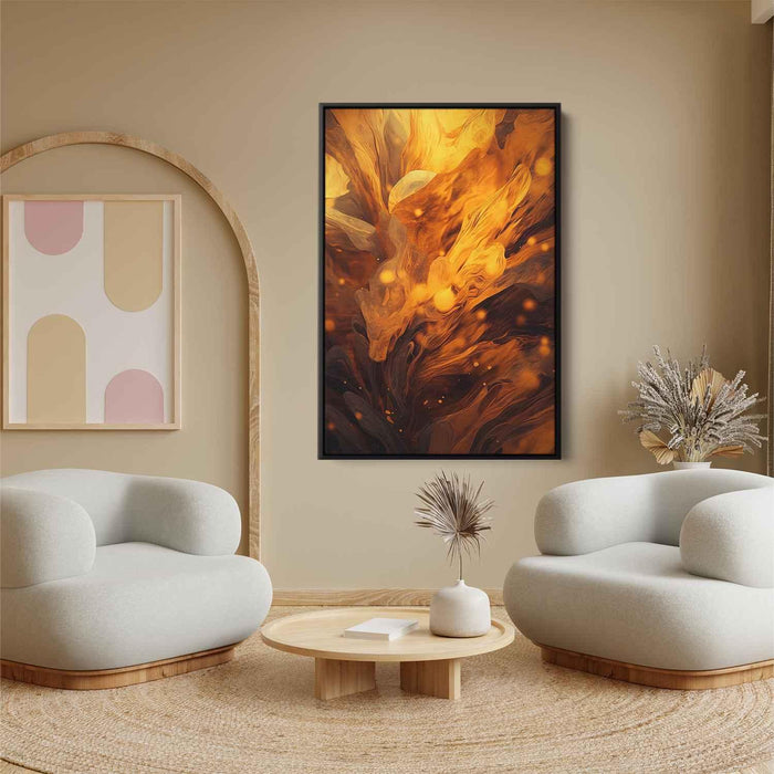 Chocolate and Amber Abstract Swirls Print - Canvas Art Print by Kanvah