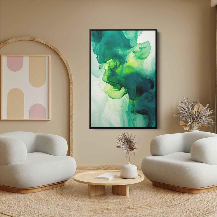 Lime and Sapphire Abstract Swirls Print - Canvas Art Print by Kanvah