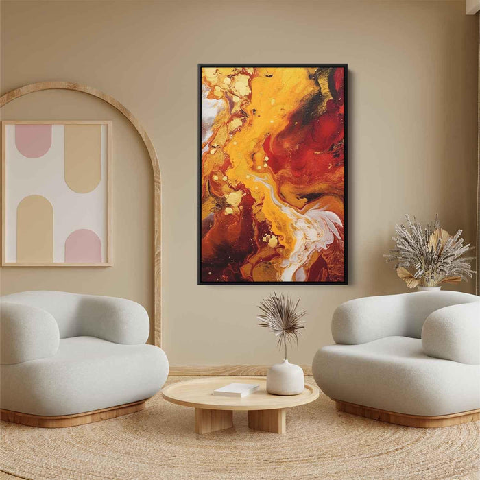 Maroon and Gold Abstract Swirls Print - Canvas Art Print by Kanvah