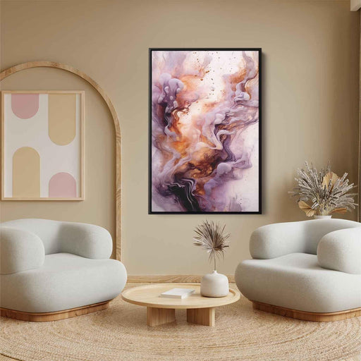 Purple and Copper Abstract Swirls Print - Canvas Art Print by Kanvah