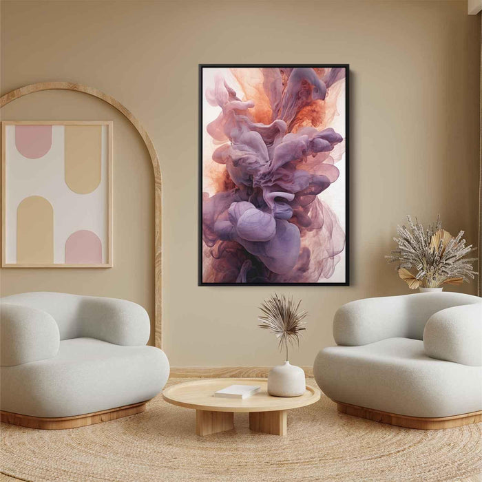 Purple and Copper Abstract Swirls Print - Canvas Art Print by Kanvah