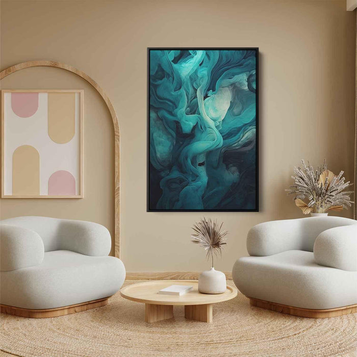 Teal and Mahogany Abstract Swirls Print - Canvas Art Print by Kanvah