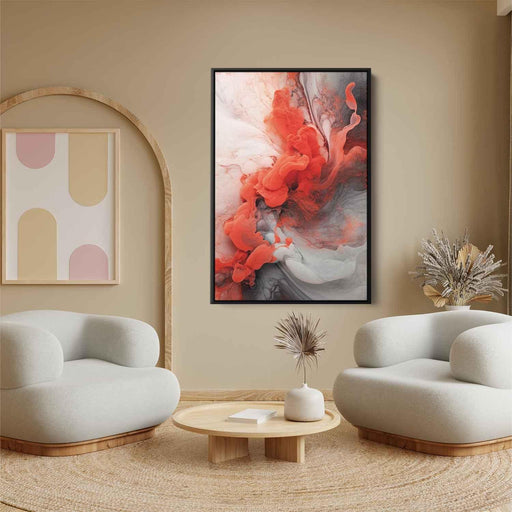 Vermilion and Quartz Abstract Swirls Print - Canvas Art Print by Kanvah