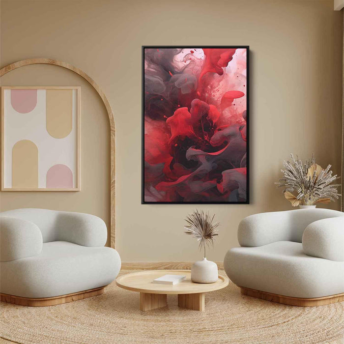 Vermilion and Quartz Abstract Swirls Print - Canvas Art Print by Kanvah