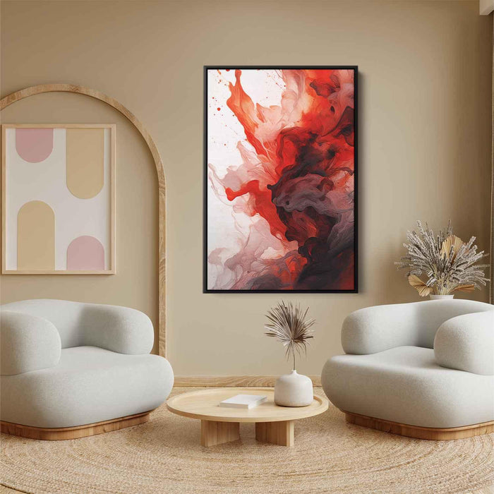 Vermilion and Quartz Abstract Swirls Print - Canvas Art Print by Kanvah