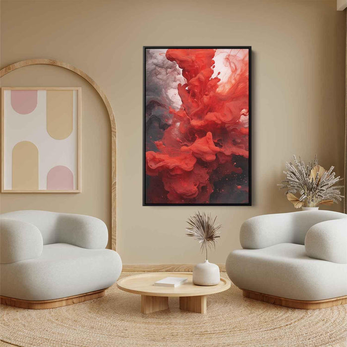 Vermilion and Quartz Abstract Swirls Print - Canvas Art Print by Kanvah