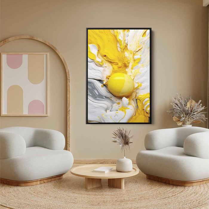 Yellow and White Abstract Swirls Print - Canvas Art Print by Kanvah