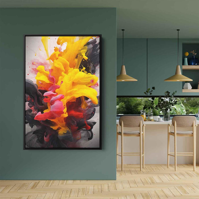 Berry and Canary Abstract Swirls Print - Canvas Art Print by Kanvah