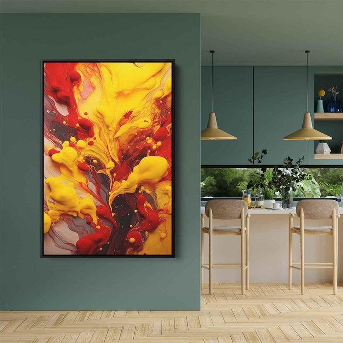 Berry and Canary Abstract Swirls Print - Canvas Art Print by Kanvah