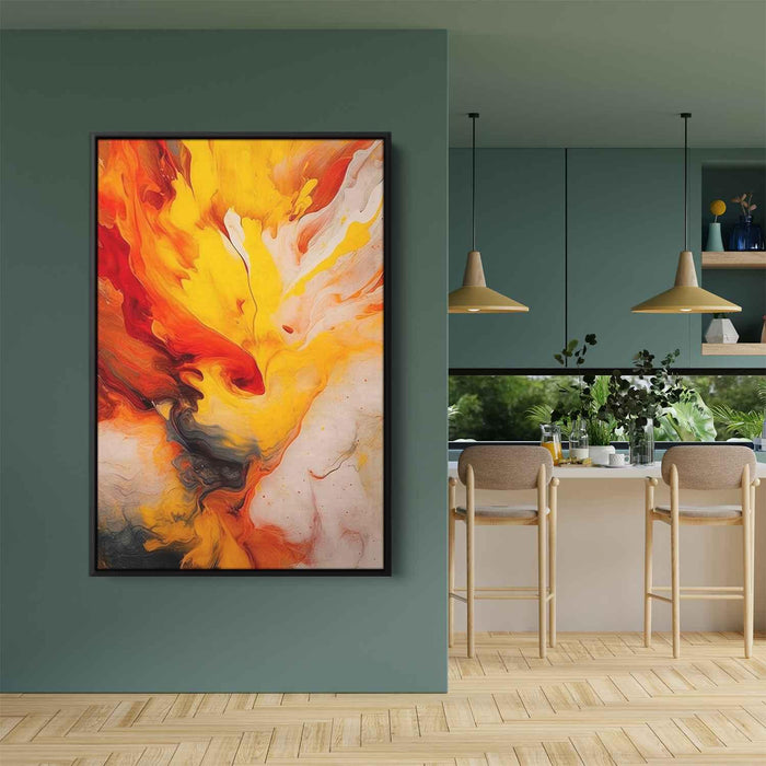 Cardinal and Amber Abstract Swirls Print - Canvas Art Print by Kanvah