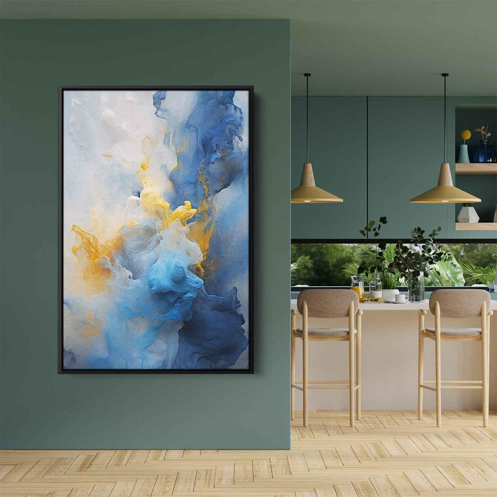 Cerulean and Topaz Abstract Swirls Print - Canvas Art Print by Kanvah