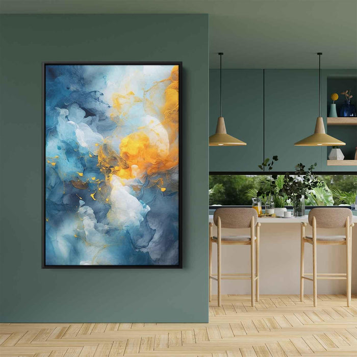 Cerulean and Topaz Abstract Swirls Print - Canvas Art Print by Kanvah