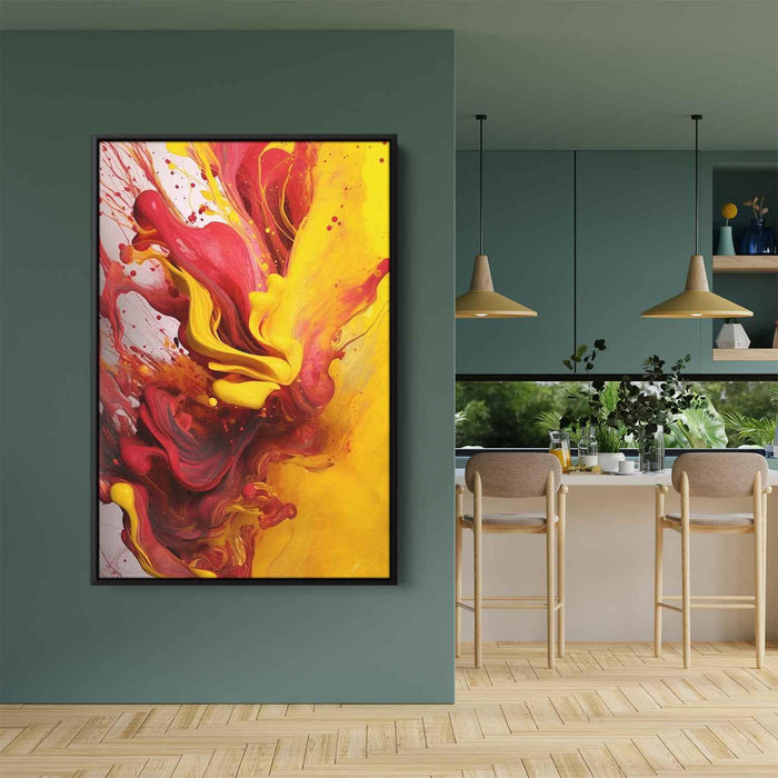 Cherry and Lemon Abstract Swirls Print - Canvas Art Print by Kanvah