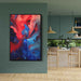 Crimson and Azure Abstract Swirls Print - Canvas Art Print by Kanvah