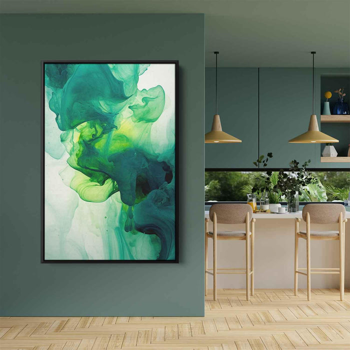 Lime and Sapphire Abstract Swirls Print - Canvas Art Print by Kanvah