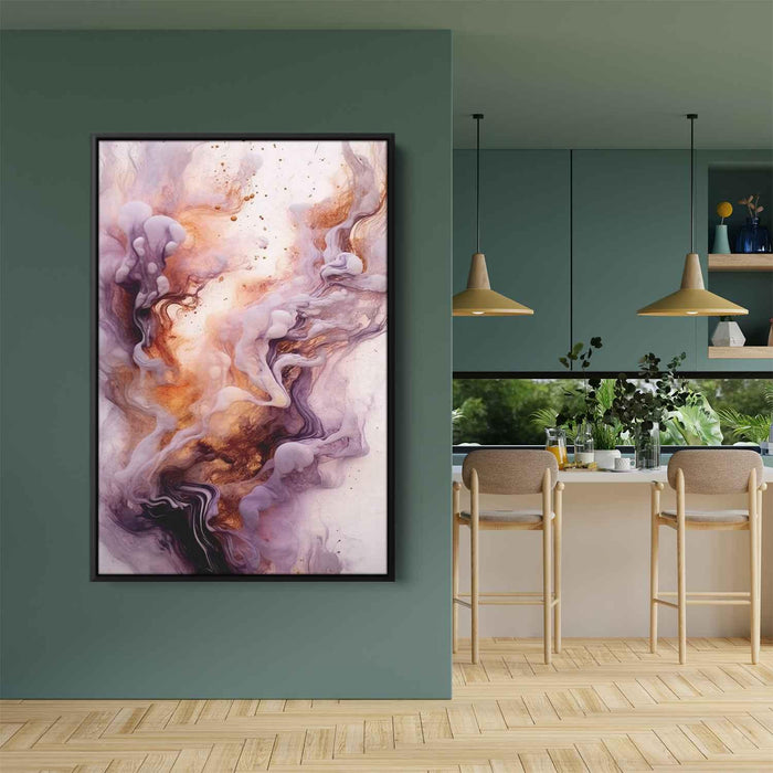 Purple and Copper Abstract Swirls Print - Canvas Art Print by Kanvah