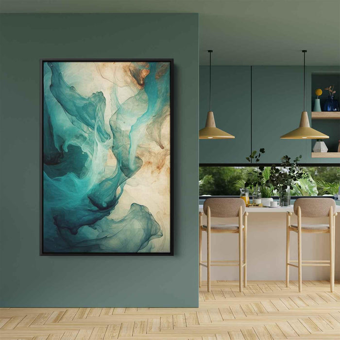 Teal and Mahogany Abstract Swirls Print - Canvas Art Print by Kanvah