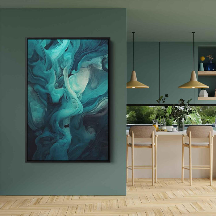 Teal and Mahogany Abstract Swirls Print - Canvas Art Print by Kanvah