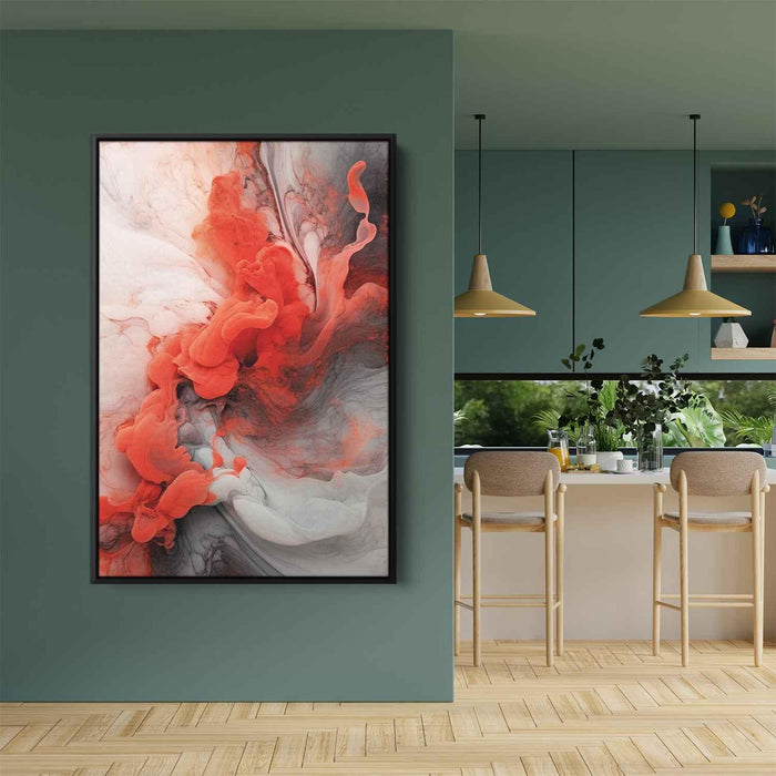 Vermilion and Quartz Abstract Swirls Print - Canvas Art Print by Kanvah