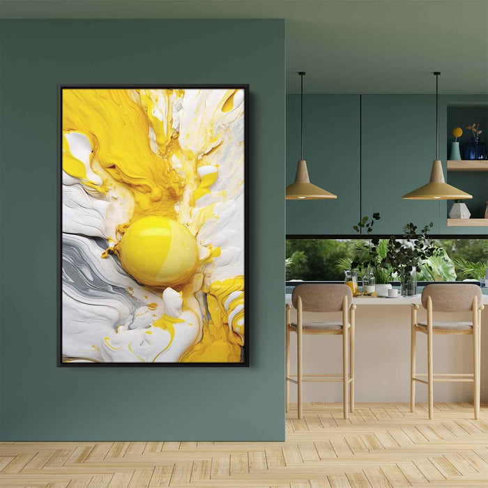 Yellow and White Abstract Swirls Print - Canvas Art Print by Kanvah