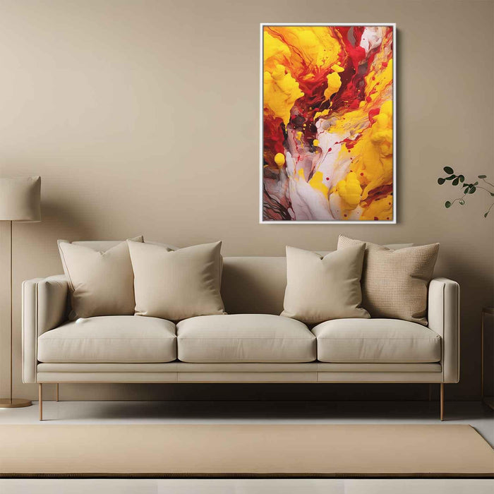 Berry and Canary Abstract Swirls Print - Canvas Art Print by Kanvah